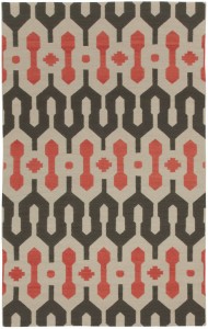 Capel rug in brown and orange graphic middle eastern print