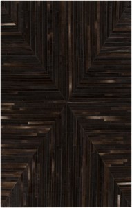 Surya Appalacian leather strip mitered flat rug