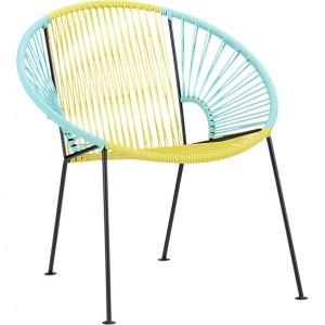 CB2 bright outdoor lounge chair uses Spring colors